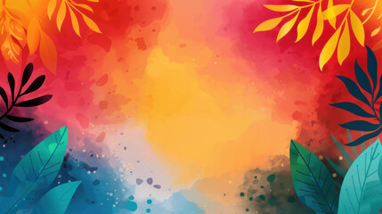 Fototapeta premium Vibrant watercolor background for celebrating Basant Panchami in traditional style.