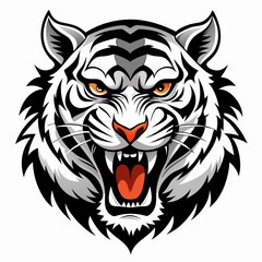 Angry Tiger Head Illustration - Vector Graphic Design