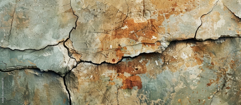 Poster Cracked texture background of an aged wall with ample copy space image.