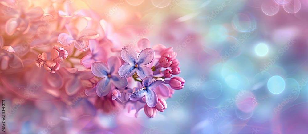 Aufkleber colorful blurred background featuring lilac or syringa with a gradient blur effect, creating a natur