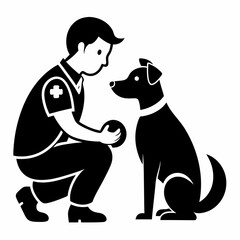 Man Bonding with Dogs: Love and Friendship Illustration