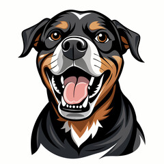 Fierce Growling Rottweiler Illustration