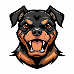 Fierce Growling Rottweiler Illustration
