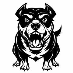 Fierce Rottweiler Dog Illustration black and white