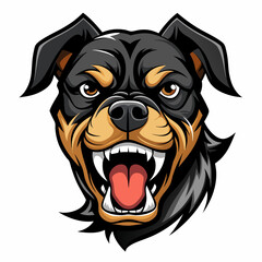 Fierce Growling Rottweiler Illustration