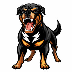 Fierce Growling Rottweiler Illustration