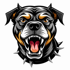 Fierce Growling Rottweiler Illustration