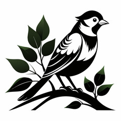 Obraz premium illustration of a black and white bird