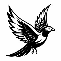 Fototapeta premium Stylized Black and White Bird Illustration 