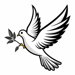 Symbol of Peace: Dove Carrying an Olive Branch