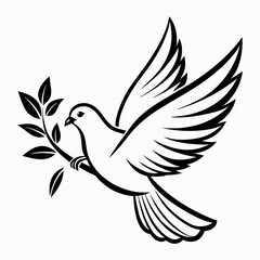 Symbol of Peace: Dove Carrying an Olive Branch