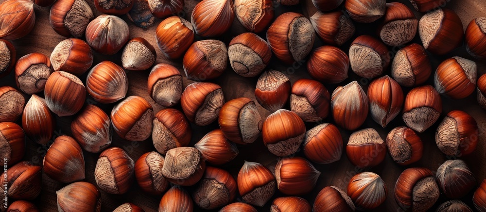 Poster Text composed of hazelnuts, with space for copying an image.