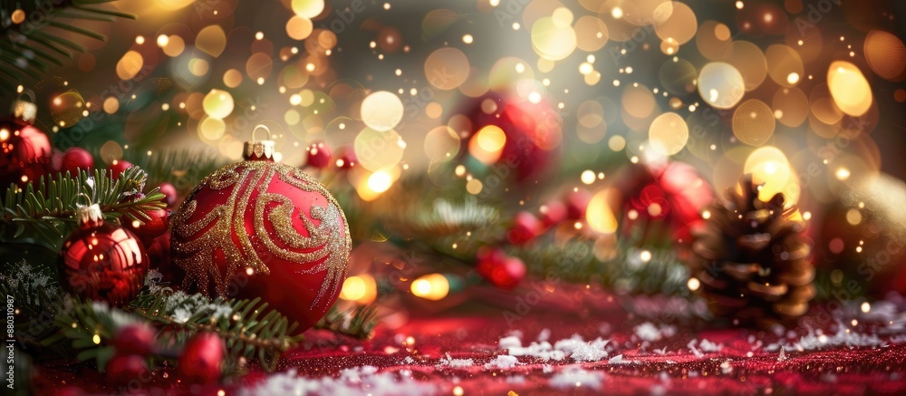 Poster Festive background with a merry Christmas theme and copy space image.