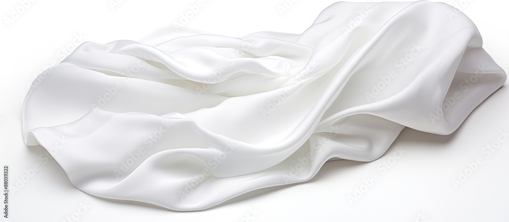 Aufkleber white background with crumpled fabric napkin, providing a copy space image.