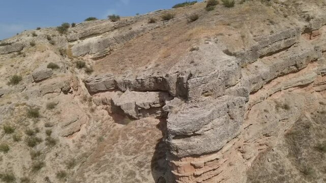 Aerial video on a sunny day over the Gofra beach area, Sea of Galilee Israel
