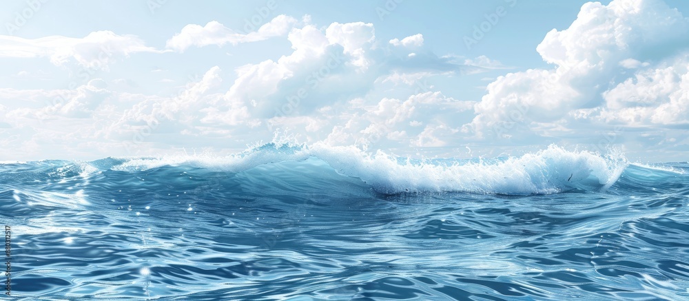 Aufkleber wave on the water surface with copy space image.