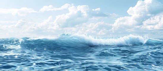 Wave on the water surface with copy space image.