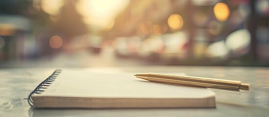 Close-up image of a blank note paper with copy space image in the background.