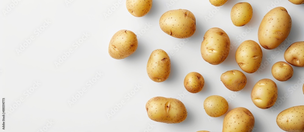 Aufkleber Potatoes displayed on a plain white backdrop for a copy space image.
