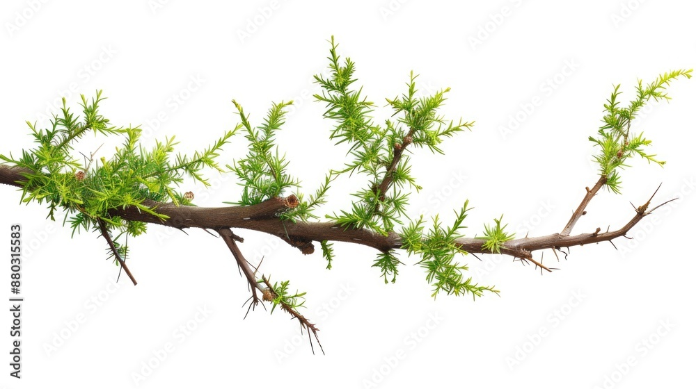 Aufkleber a small bird is sitting on the branch of a tree, looking around