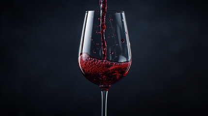 A glass of full-bodied red wine 