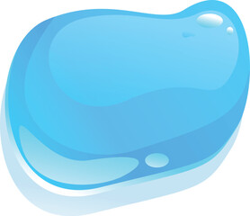 Shiny blue liquid gel is splashing, flowing and spreading