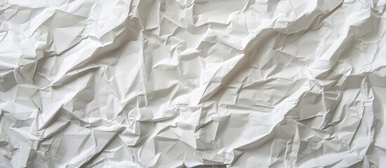 Obraz premium Texture background of white crumpled paper with copy space image available.