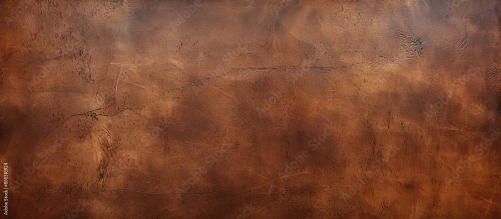 Poster Background banner with a rustic, dark brown leather texture perfect for creating a long panorama with copy space image.