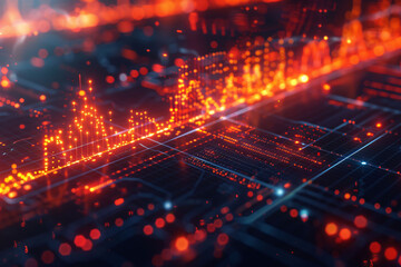 Fototapeta premium Develop a visualization of the heartbeat of technology