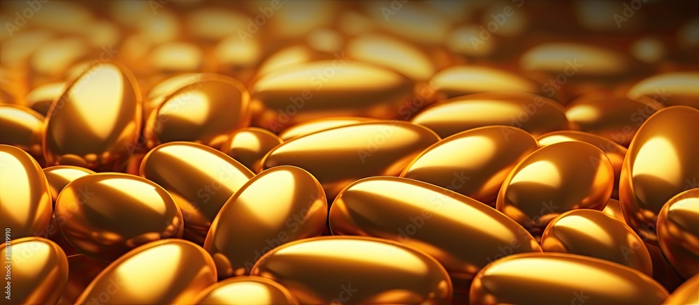 Aufkleber An abstract background made of numerous golden capsules with copy space image.