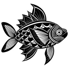 abstract fish with intricate scales Vector Design and illustration