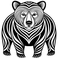 clean abstract bear with bold lines 2 Vector Design and illustration