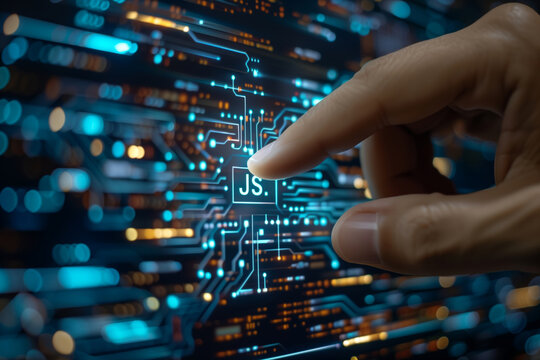 A Hand Reaches Towards the Digital Realm of Javascript Development