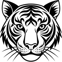minimalist tiger face Vector Design and illustration