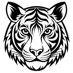 minimalist tiger face 2 Vector Design and illustration