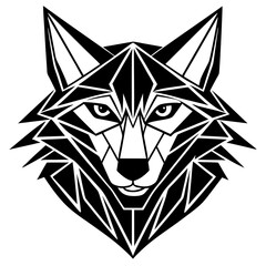 minimalist wolf with sharp angles 2 Vector Design and illustration