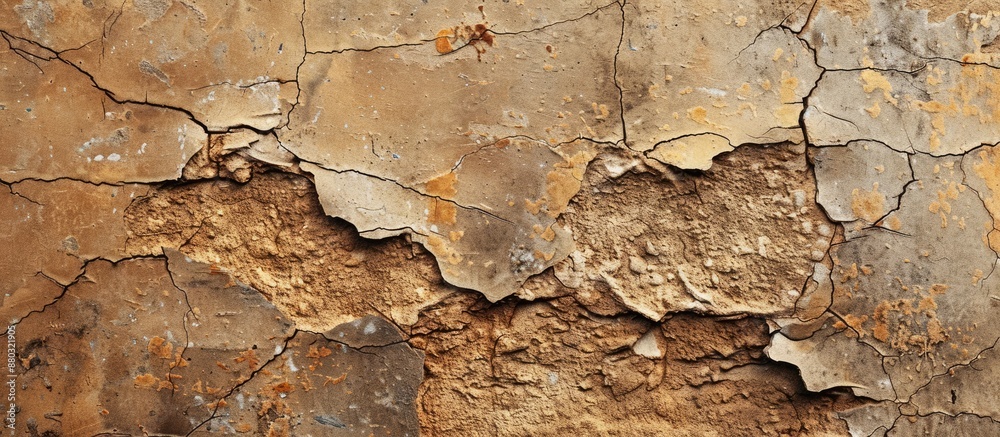 Poster Cracked texture background of an aged wall with ample copy space image.
