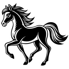 simple stylized horse galloping 2 Vector Design and illustration