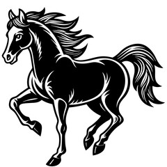 simple stylized horse galloping Vector Design and illustration