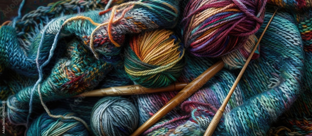 Aufkleber Crafting needlework and knitting with a blank area for adding images or text.
