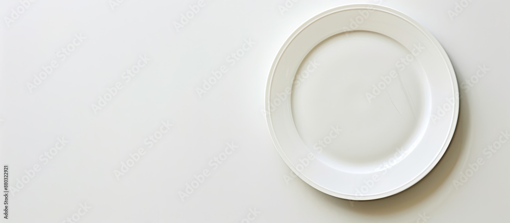 Leinwandbilder top view of an empty plate on a white background with copy space image.