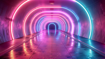Abstract Neon Tunnel Wallpaper.