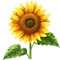 Obraz premium sunflower isolated on transparent white background, clipping path