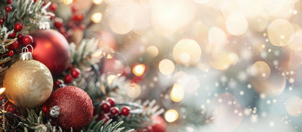 Aufkleber Blurred background images for Christmas and New Year with copy space image.