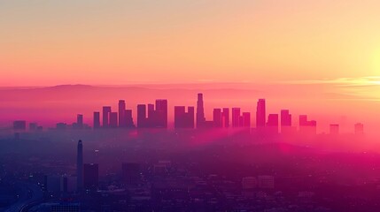 sunrise over the city