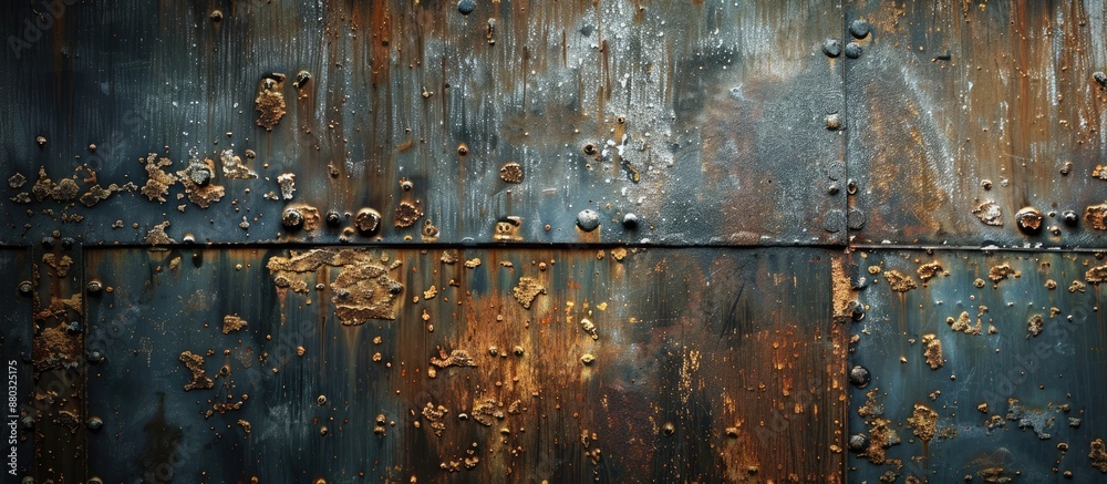 Poster a weathered and aged metal backdrop with copy space image.