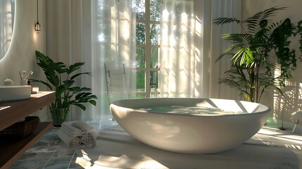 bathroom interior with bathtub