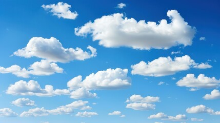 Fototapeta premium Stunning natural background of beautiful blue sky and fluffy clouds.