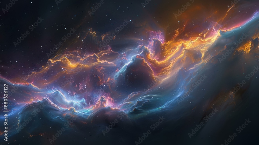 Wall mural a beautiful image of a nebula in space. ai.