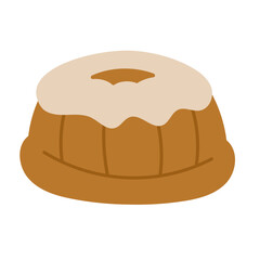 Kue putu ayu coklat, brown putu ayu cake vector illustration, indonesian tradtional snack, jajanan pasar tradisional